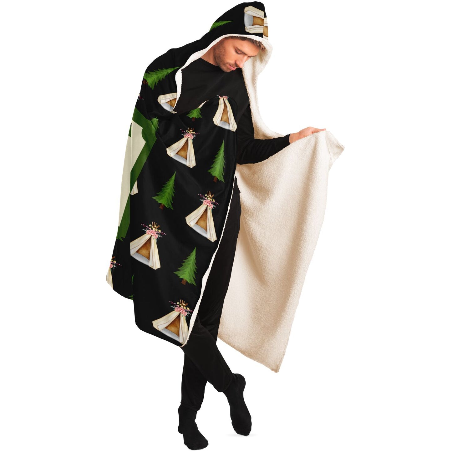 Take Me Camping Hooded Blanket - Black