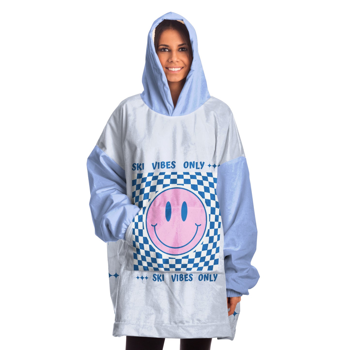 Ski Vibes Only Blue Snuggie