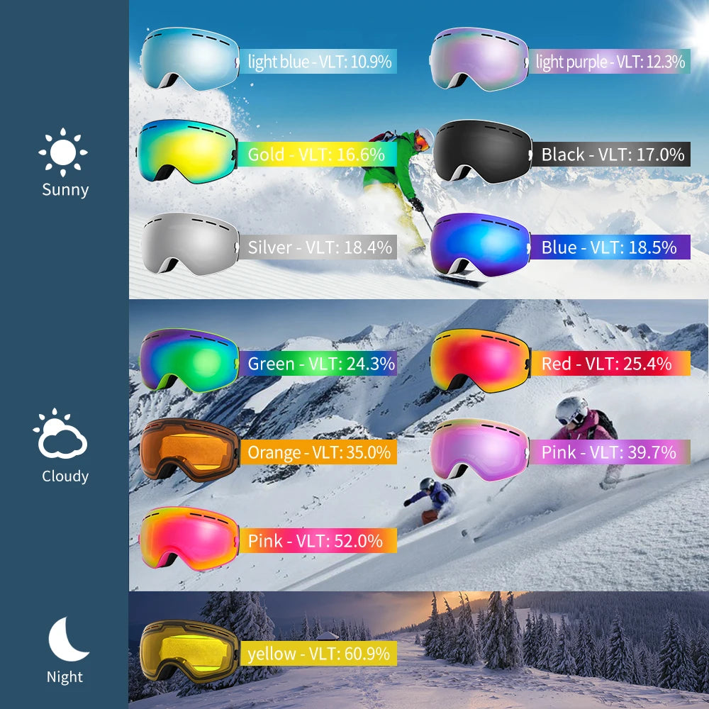 Copozz Adult Snow Goggles- GOG-201 Pro